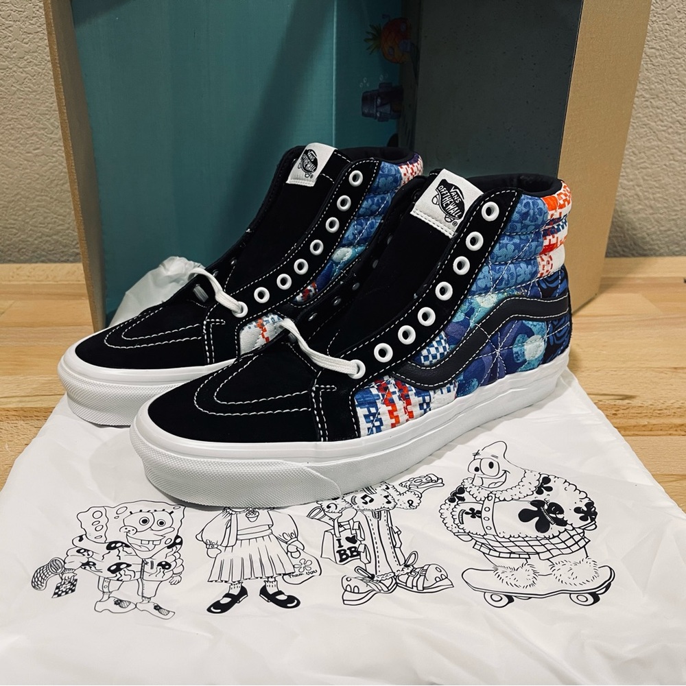 VANS Sk8-HI Spongebob Sandy Liang Patchwork Women's US 9.5 8.5